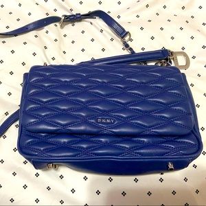 DKNY Blue Quilted Crossbody Bag
